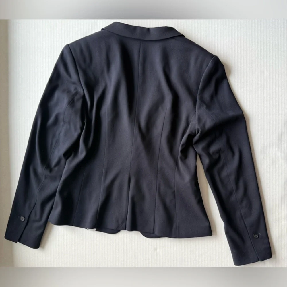 H&M Fitted Lined Suit Jacket Navy Blue Size S Office Business Casual